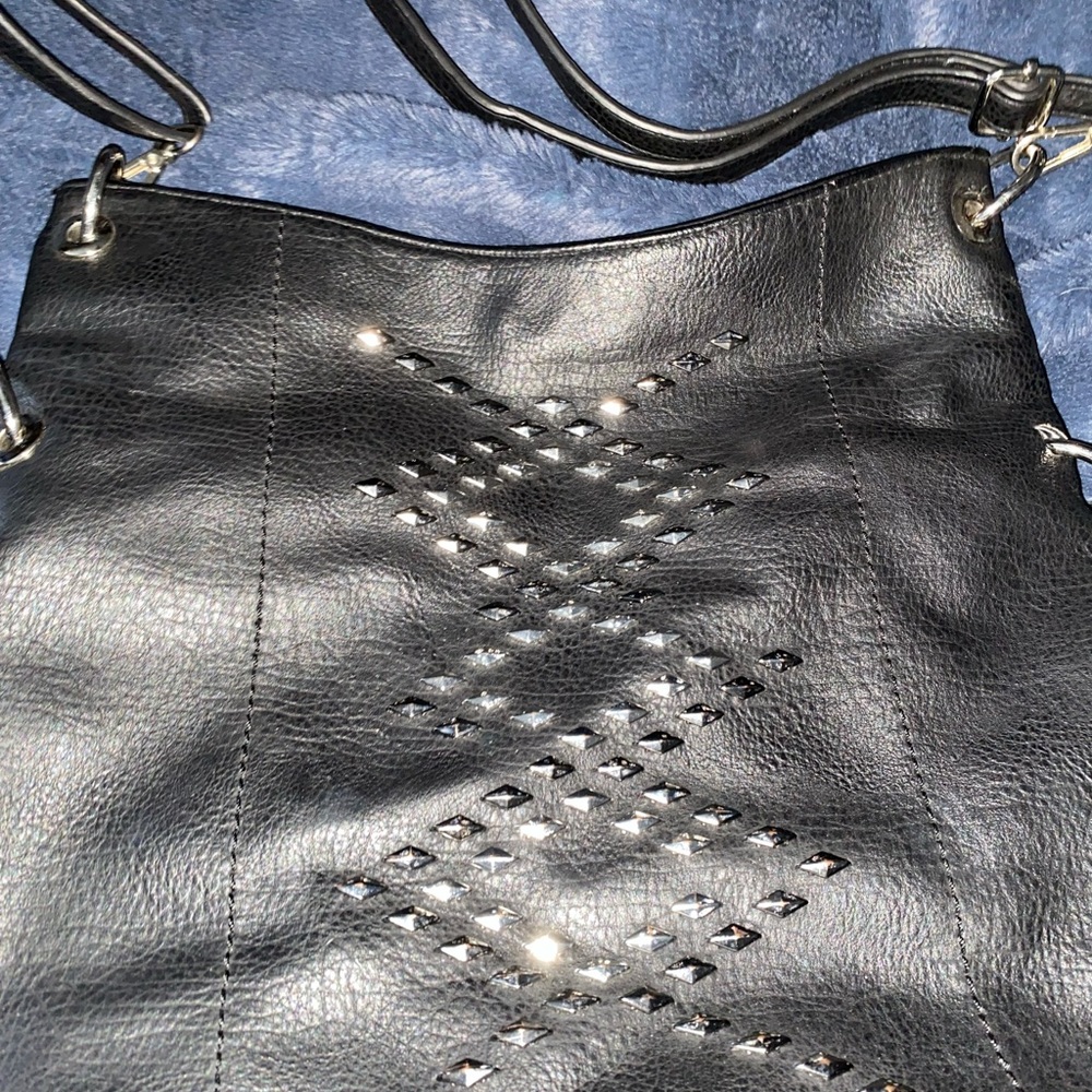 Jessica Simpson Black Studded long handle Purse